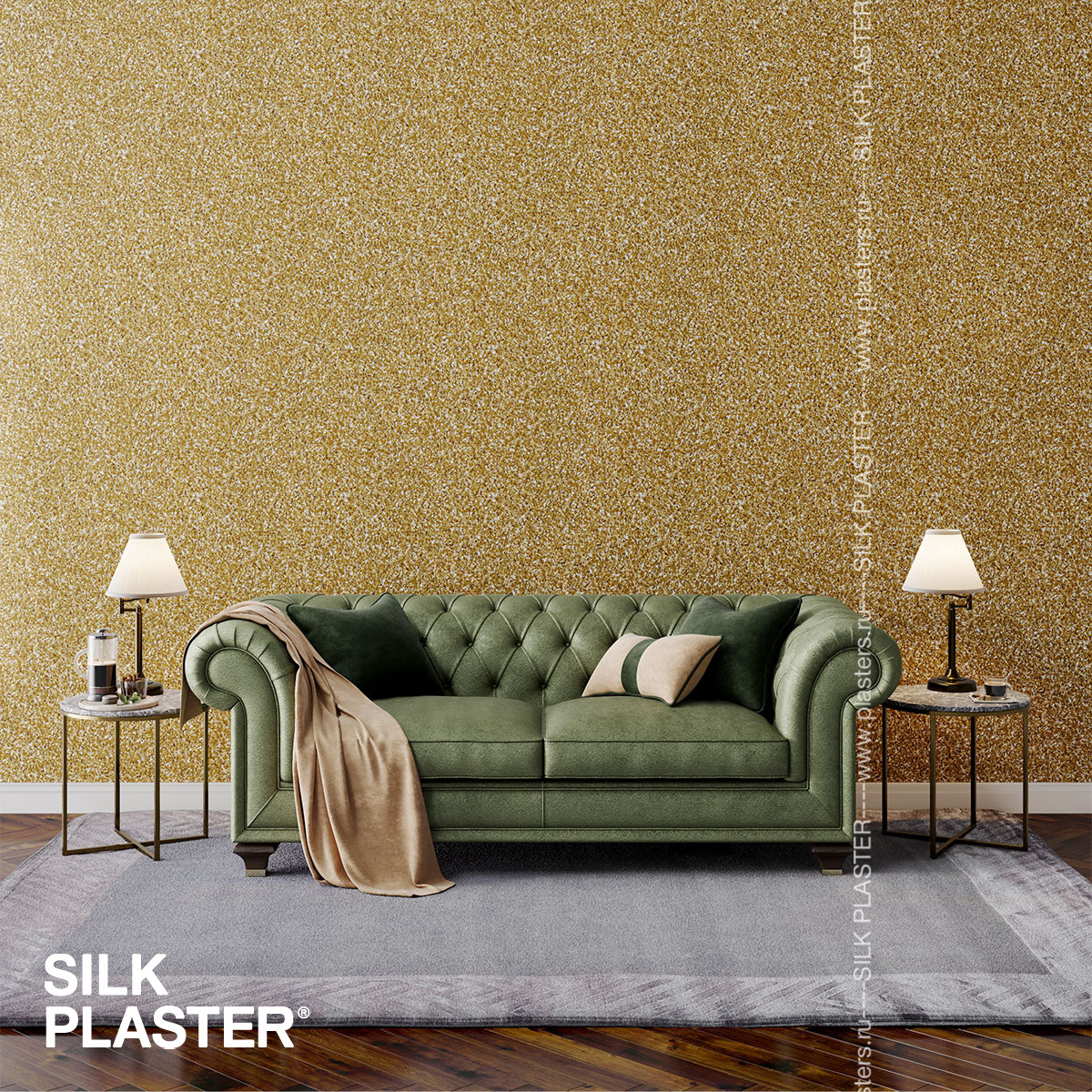 Жидкие обои Silk Plaster Жидкие обои Жидкие обои East 952, Бежевый Зеленый Коричневый