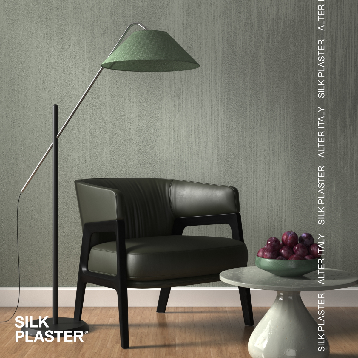 Жидкие обои Silk Plaster Декоративное покрытие ASTI 02-404, Зеленый