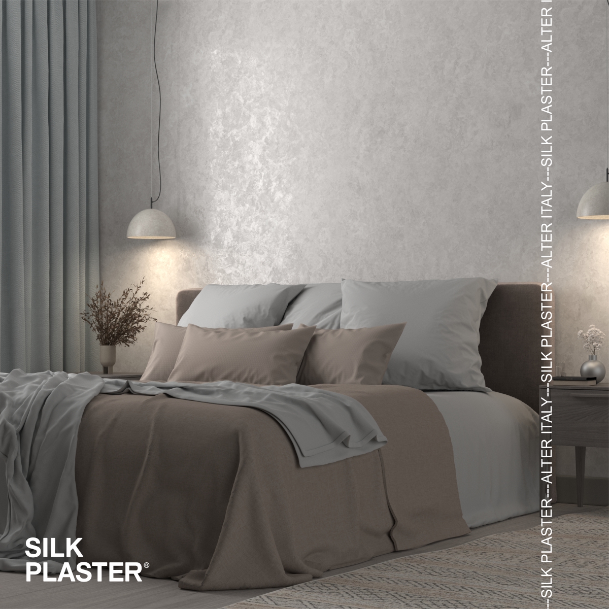 Жидкие обои Silk Plaster Декоративное покрытие BRIATICO 02-102, Серый