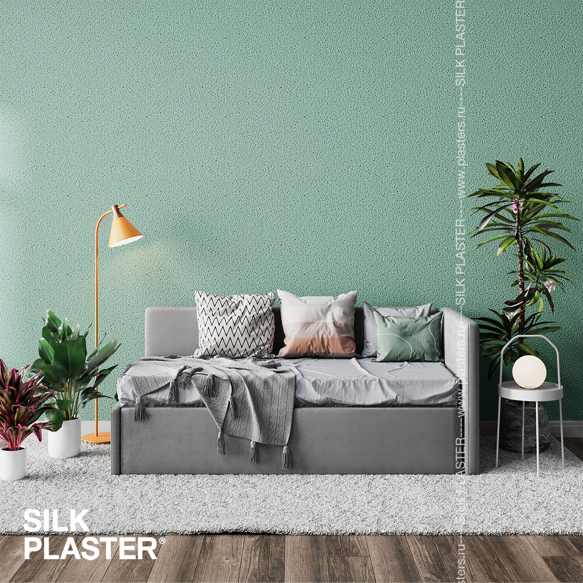 Жидкие обои Silk Plaster Жидкие обои Жидкие обои Standard 015, Зеленый