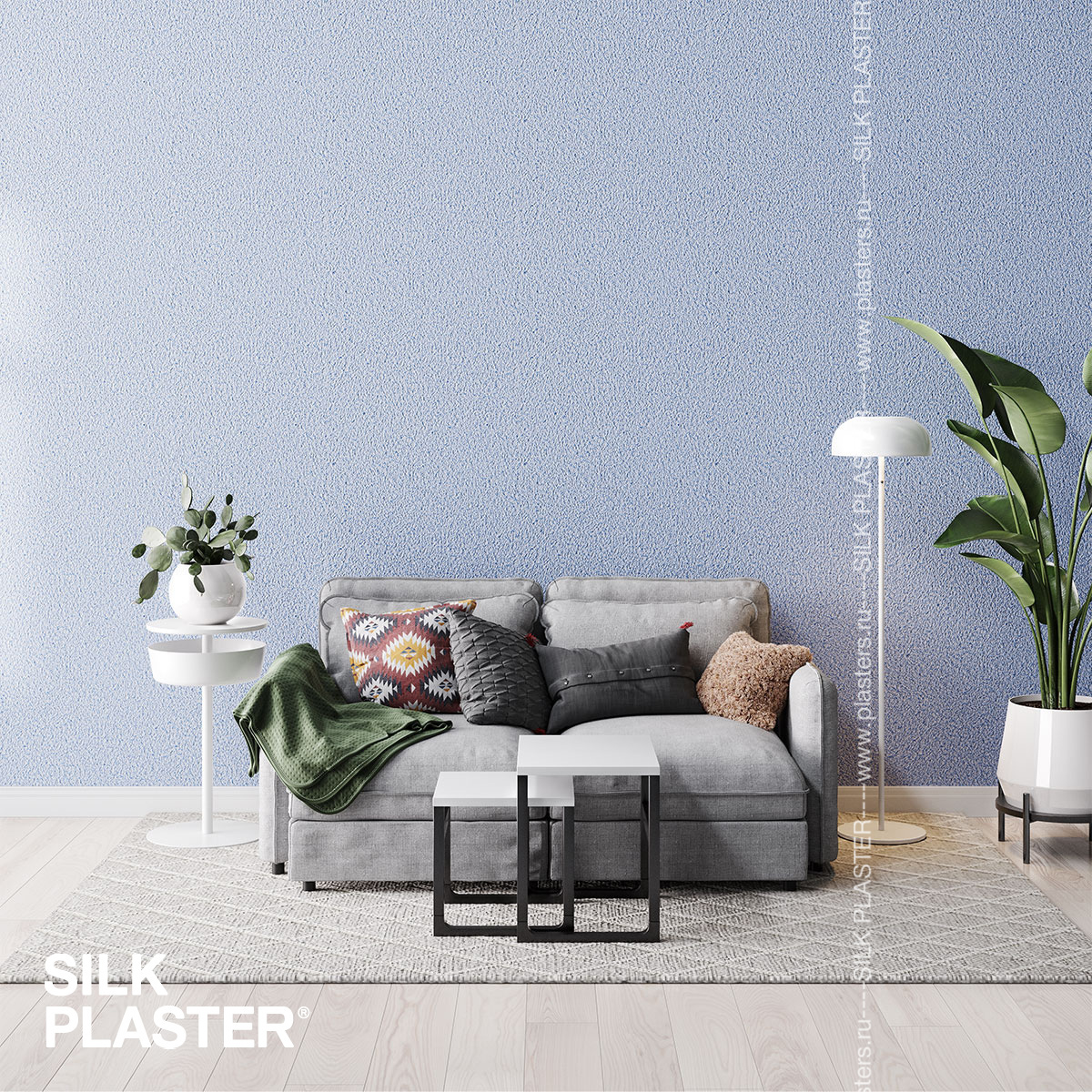 Жидкие обои Silk Plaster Жидкие обои Жидкие обои Optima 057, Голубой