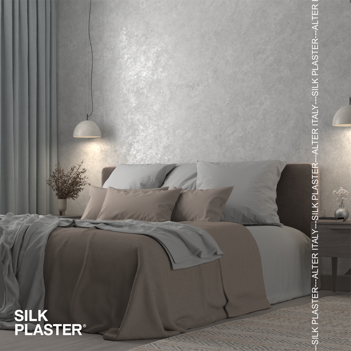 Жидкие обои Silk Plaster Декоративное покрытие BRIATICO 02-103, Серый