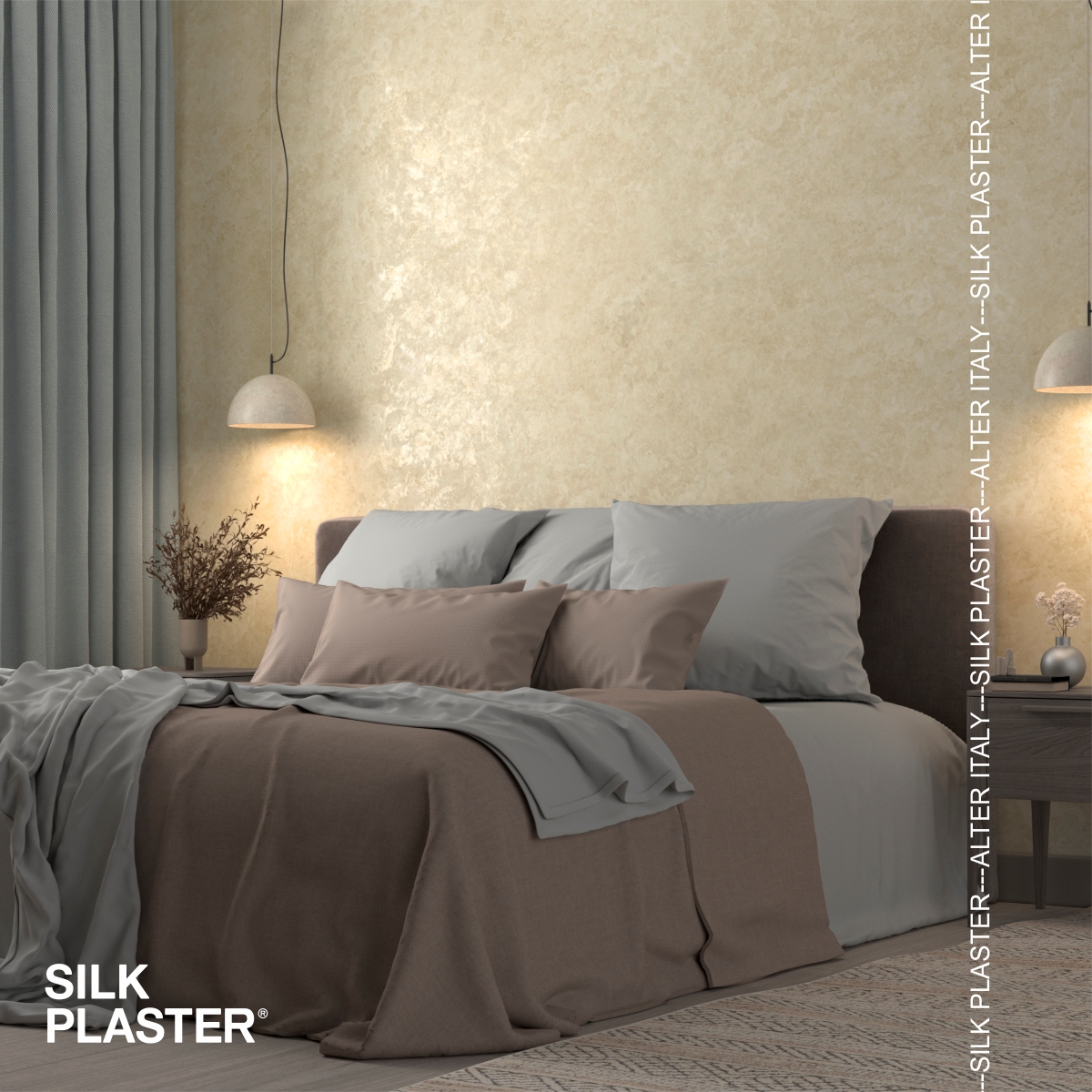 Жидкие обои Silk Plaster Декоративное покрытие BRIATICO 02-1001, Желтый
