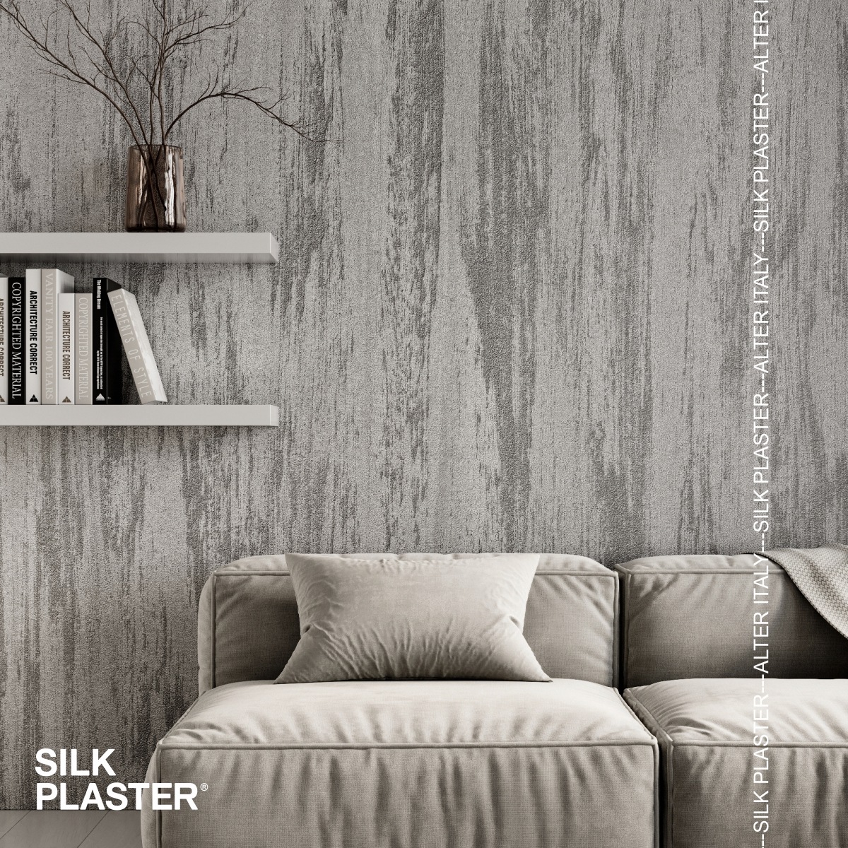Жидкие обои Silk Plaster Декоративное покрытие ASTI 02-212, Серый