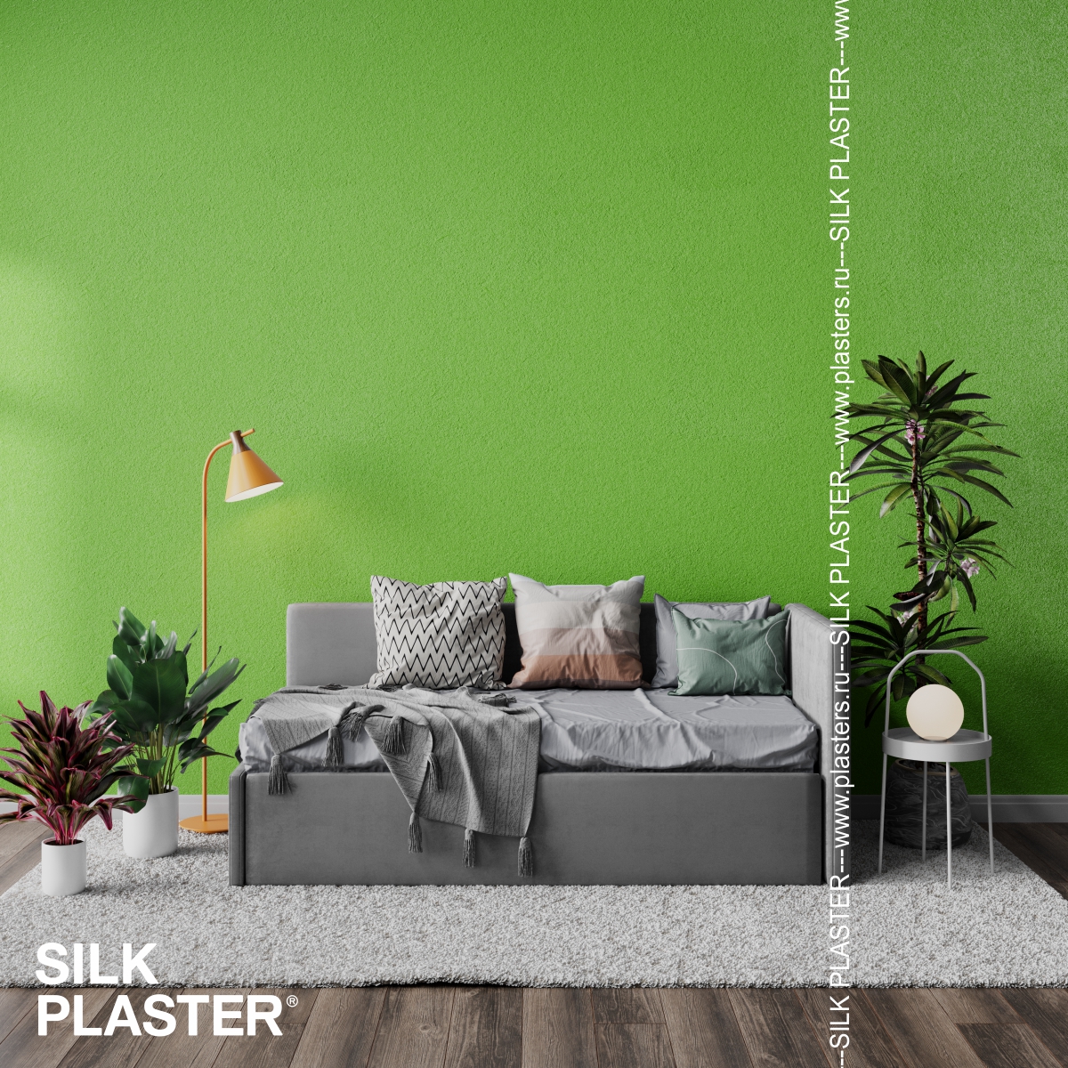 Жидкие обои Silk Plaster Жидкие обои Шёлковая штукатурка Art design 302, Зеленый