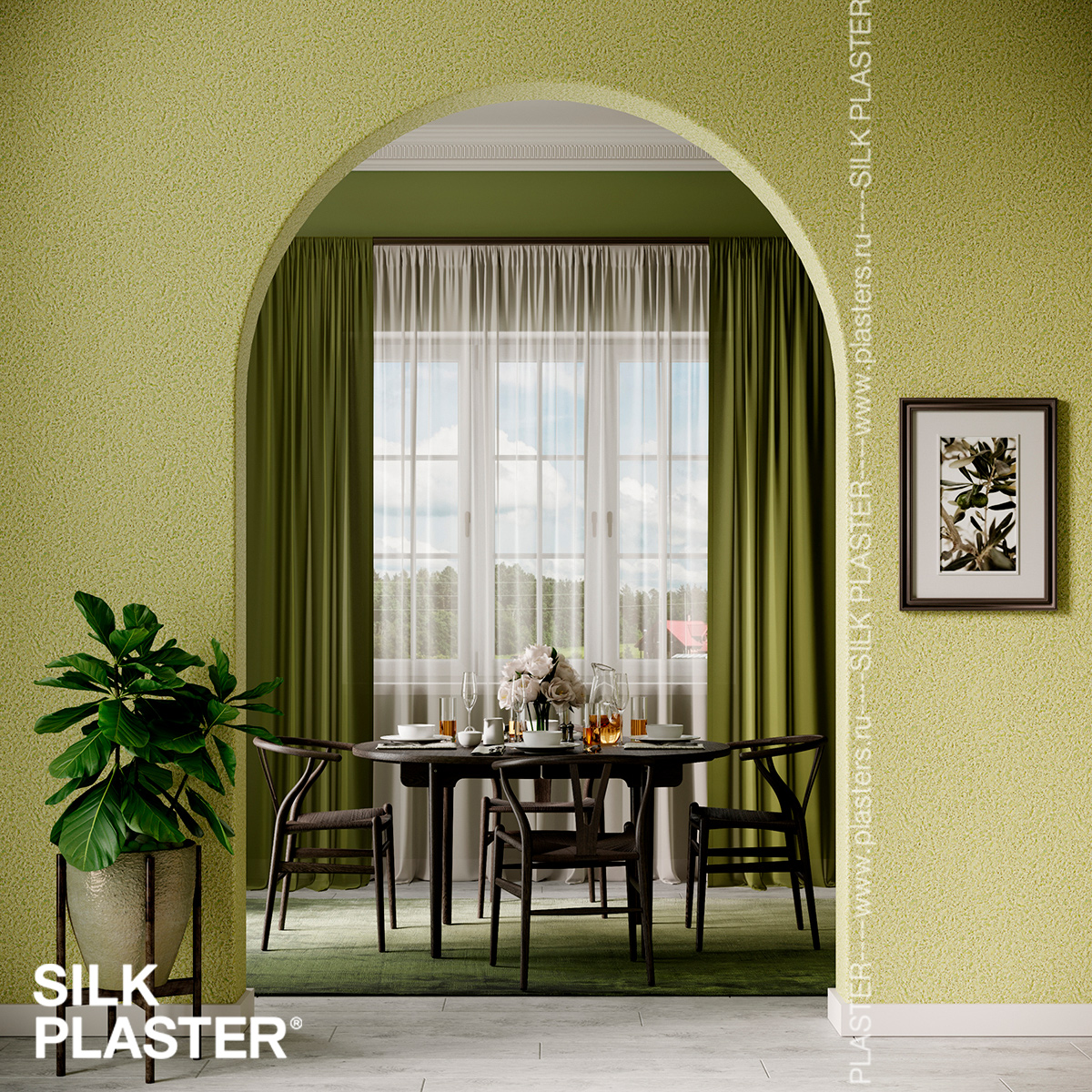 Жидкие обои Silk Plaster Жидкие обои Жидкие обои Victoria 715, Зеленый