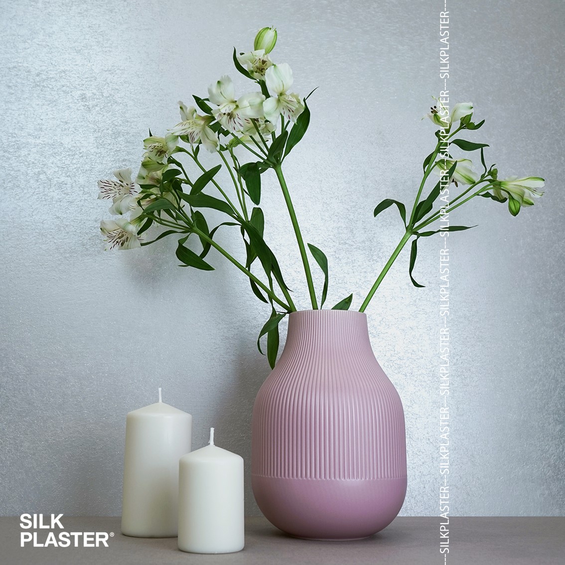 Жидкие обои Silk Plaster Декоративное покрытие BREEZE B1, Белый Серый