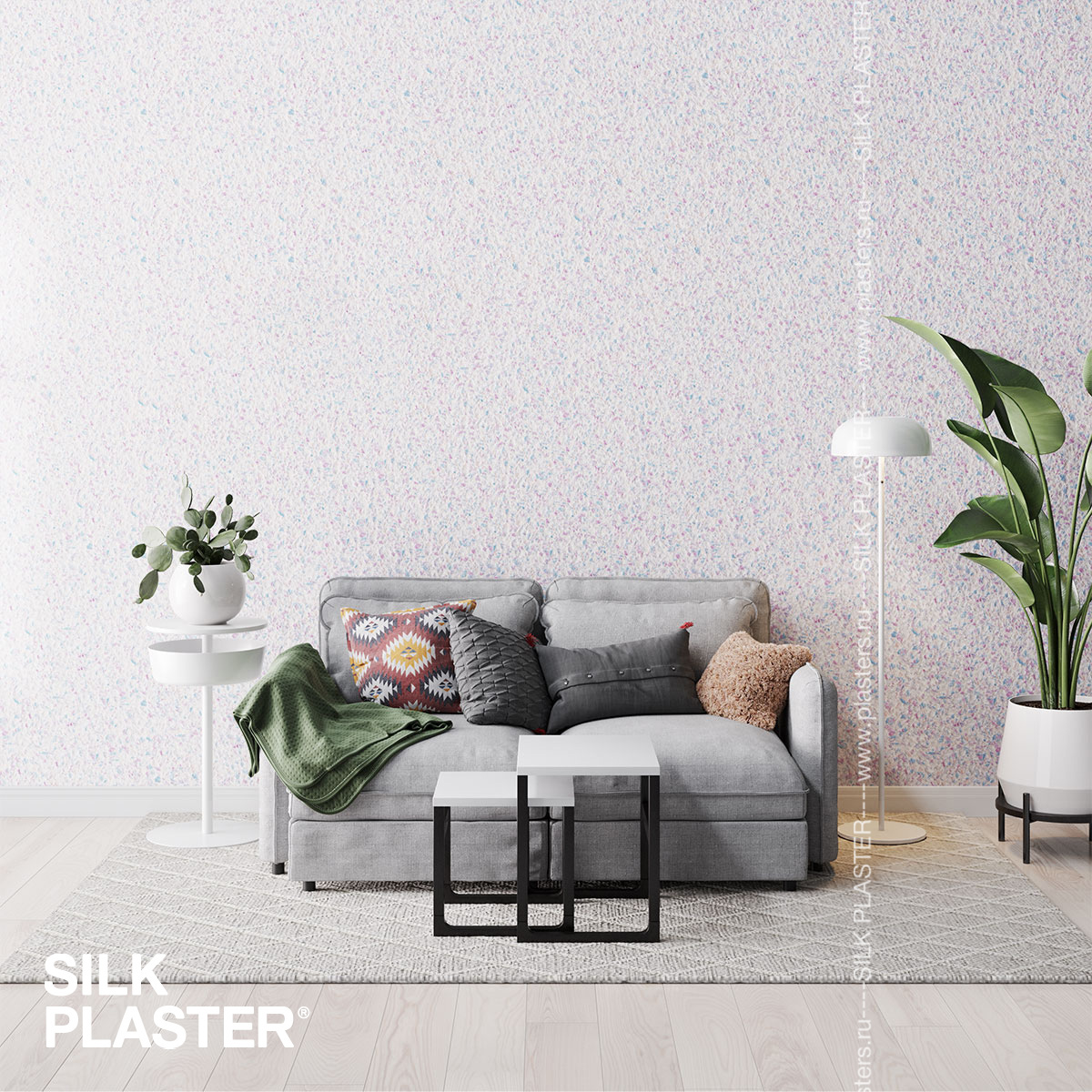 Жидкие обои Silk Plaster Жидкие обои Жидкие обои Premium 807, Розовый Голубой Фиолетовый