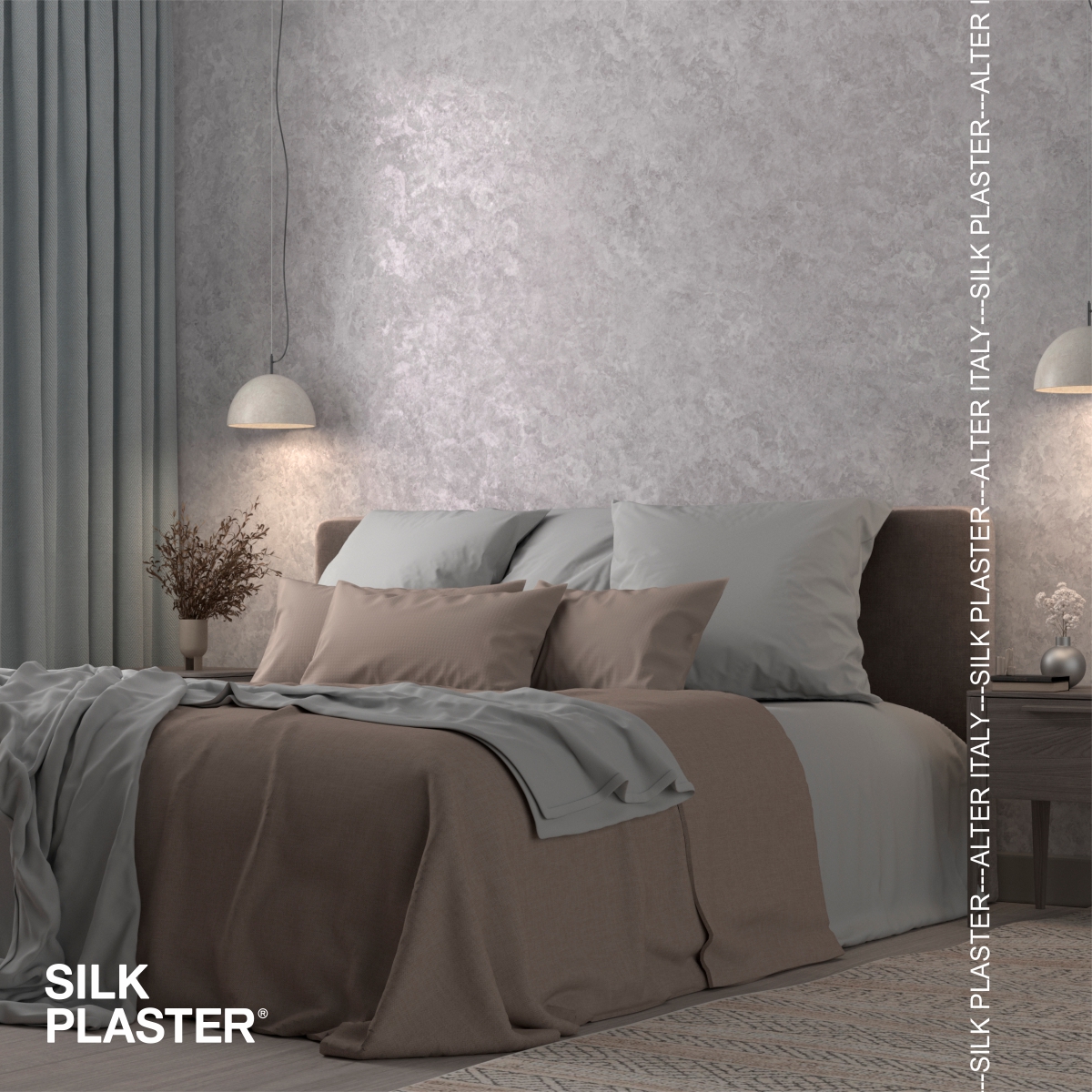 Жидкие обои Silk Plaster Декоративное покрытие BRIATICO 02-532, Фиолетовый