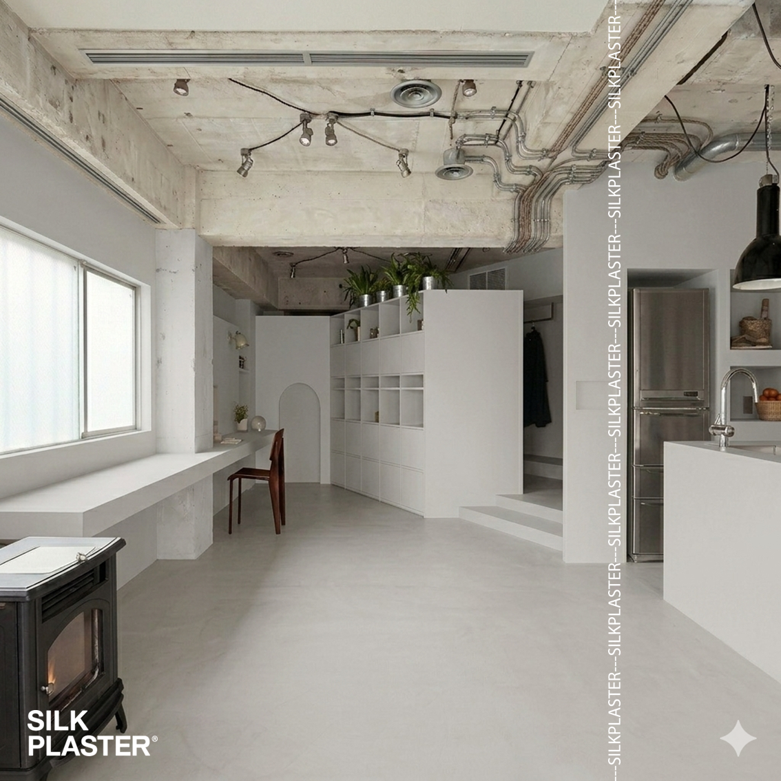 Жидкие обои Silk Plaster Декоративное покрытие AlterItaly ROVIGO Fine (РОВИГО Финиш) 220 с эффектом Микроцемент 4 кг, Серый