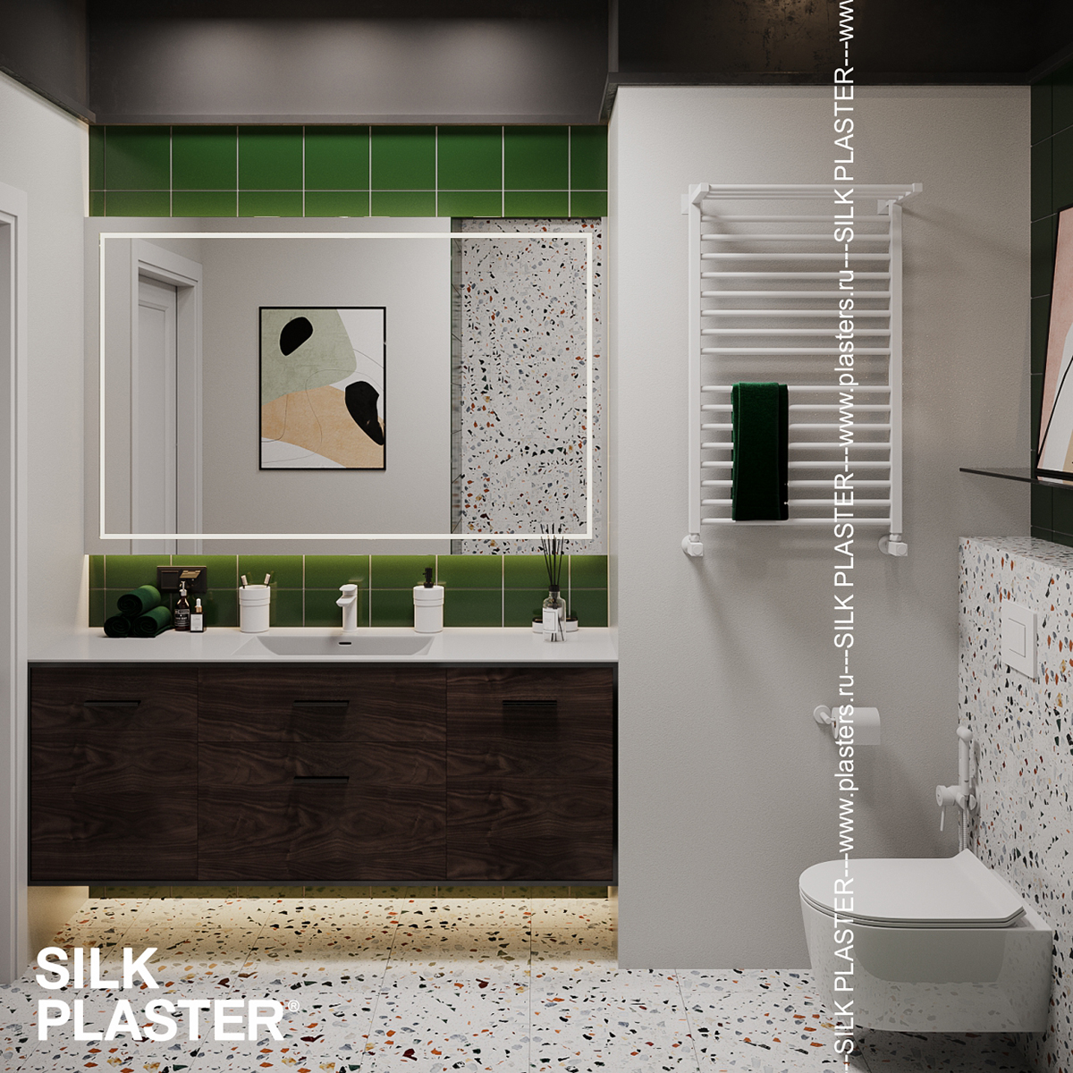 Жидкие обои Silk Plaster Декоративная штукатурка Mixart 032, Серый Белый