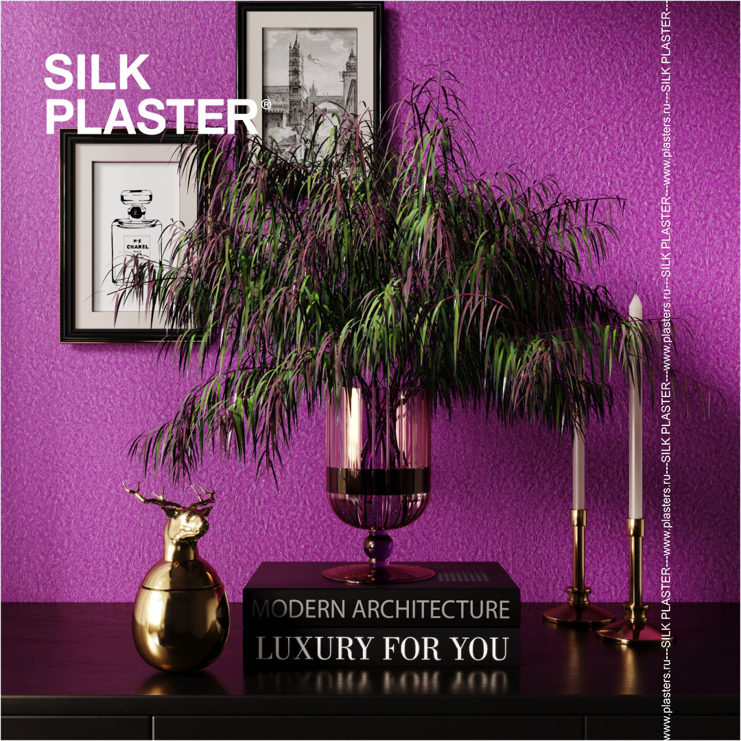 Жидкие обои Silk Plaster Жидкие обои Шёлковая штукатурка Art design 254, Фиолетовый