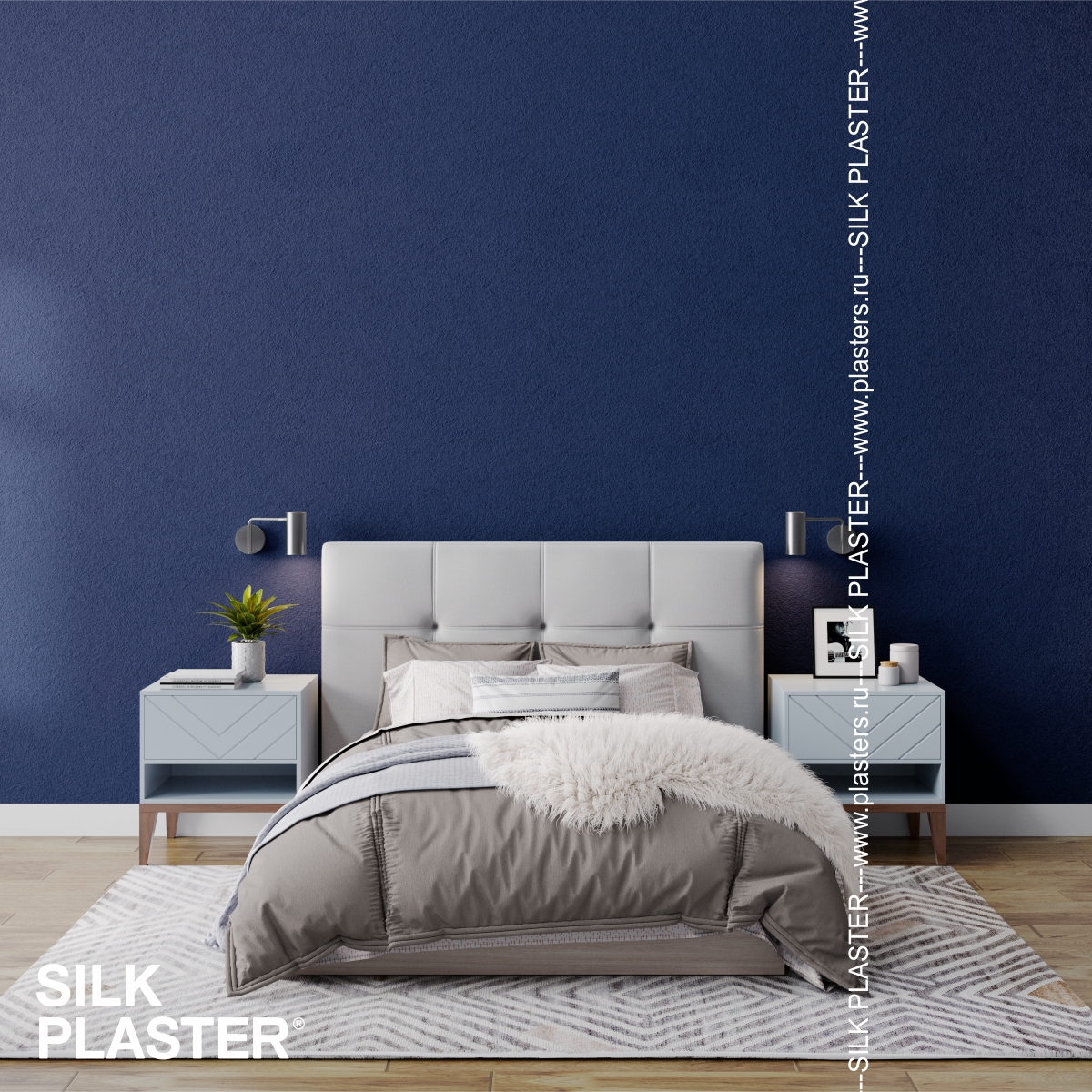 Жидкие обои Silk Plaster Жидкие обои Шёлковая штукатурка Art design 282, Синий