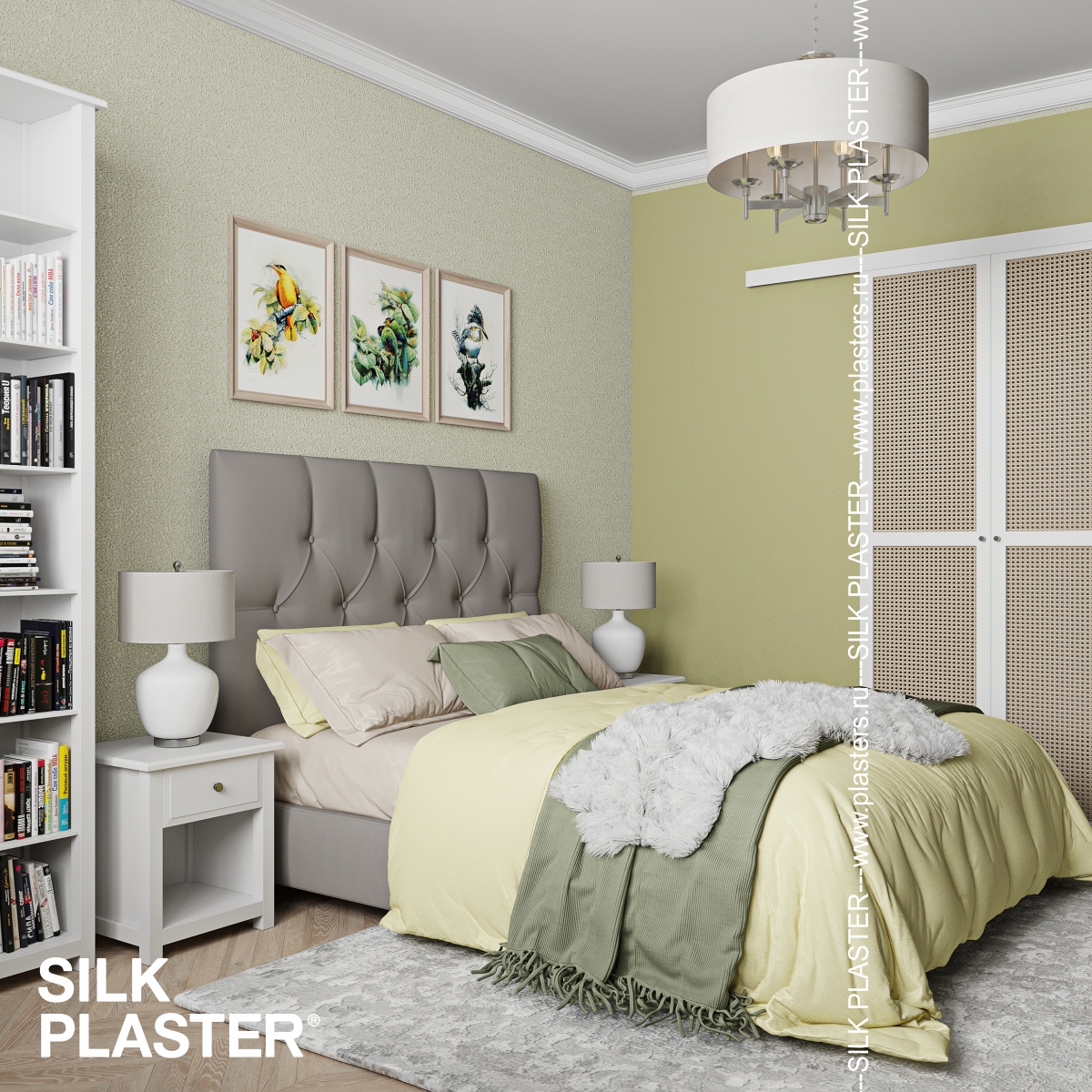 Жидкие обои Silk Plaster Жидкие обои Жидкие обои Air line 614, Бежевый Зеленый