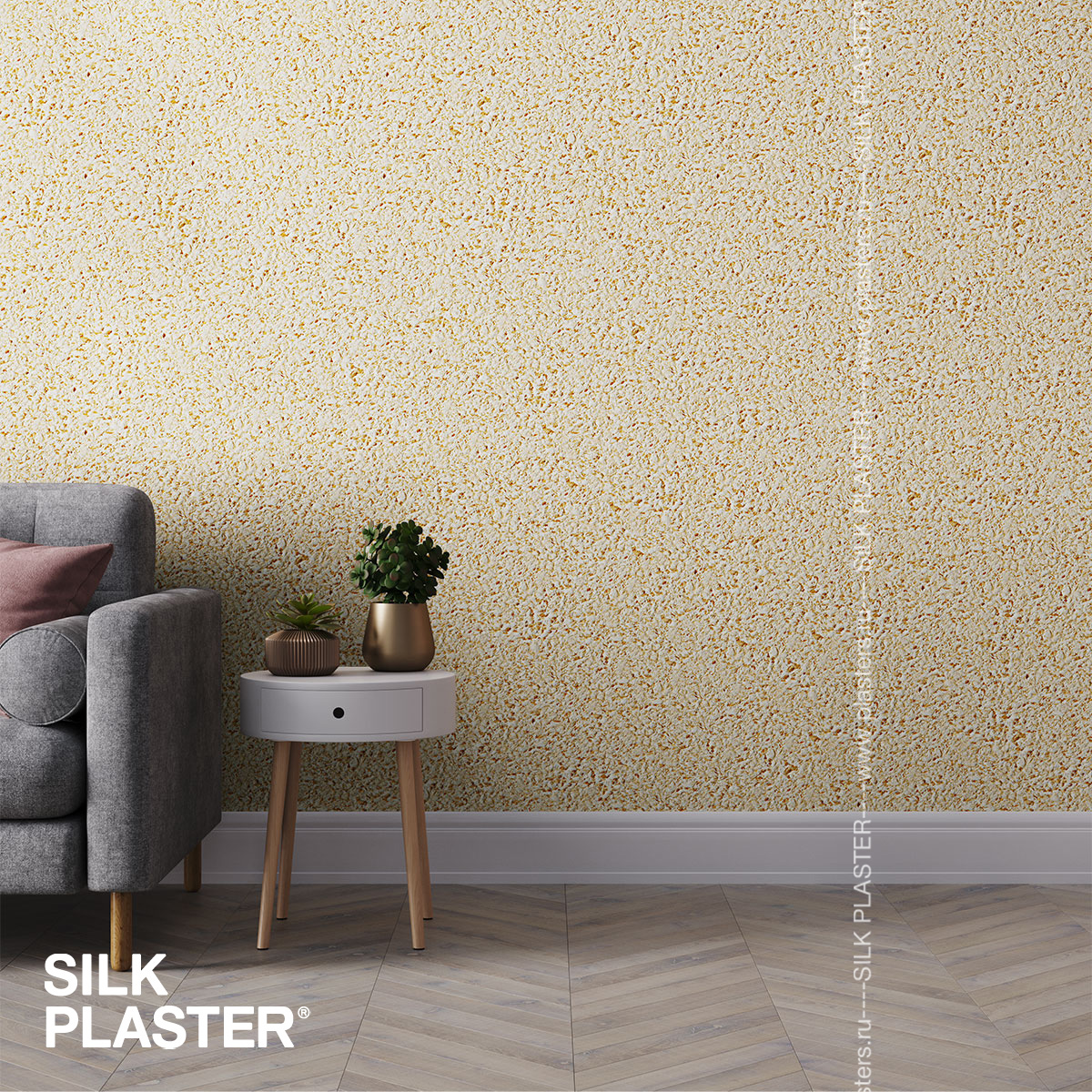 Жидкие обои Silk Plaster Жидкие обои Жидкие обои Air line 608, Коричневый Бежевый Желтый