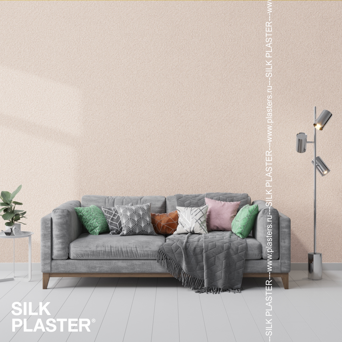 Жидкие обои Silk Plaster Жидкие обои Шёлковая штукатурка Art design 217, Бежевый Розовый
