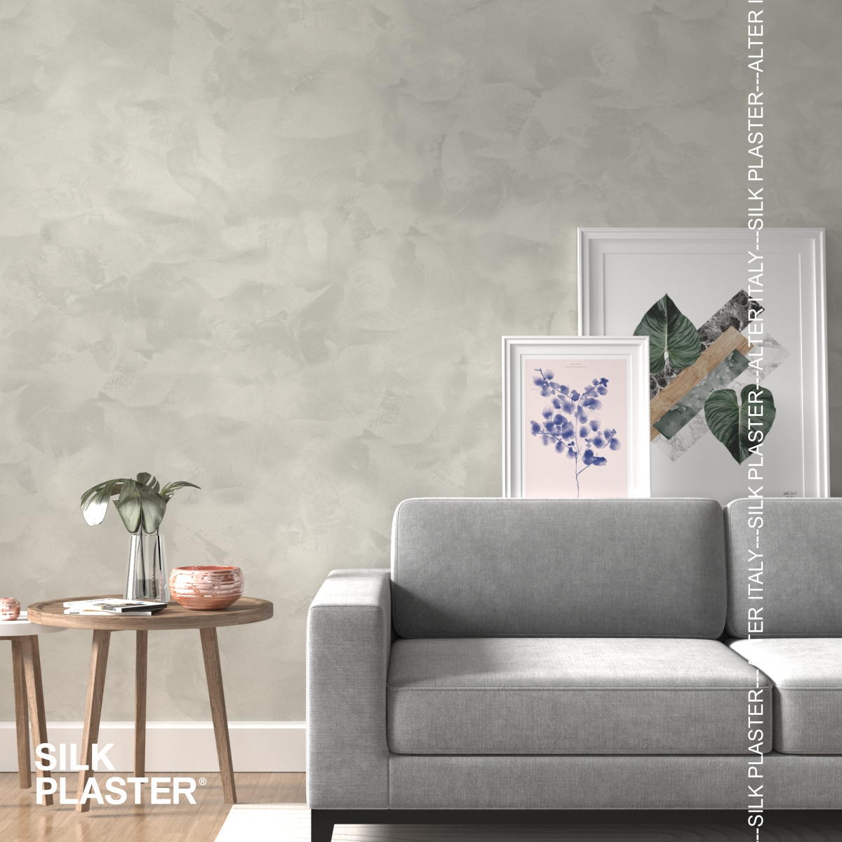 Жидкие обои Silk Plaster Декоративное покрытие BRIATICO 02-102, Серый