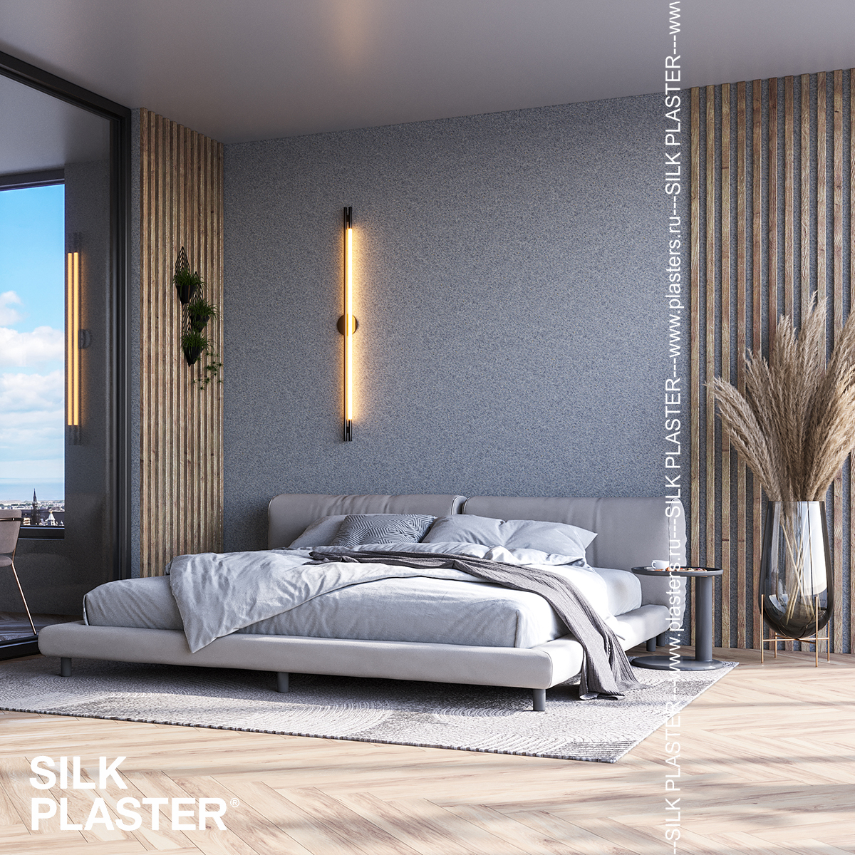 Жидкие обои Silk Plaster Жидкие обои Жидкие обои Standard 020, Серый Синий