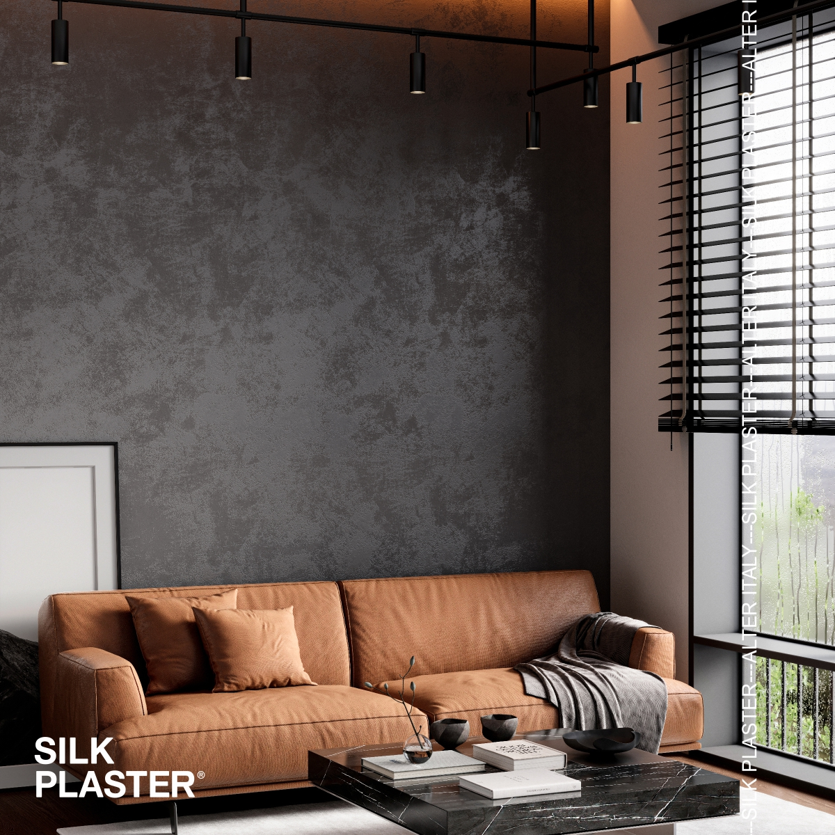 Жидкие обои Silk Plaster Декоративное покрытие ASTI 02-106, Черный