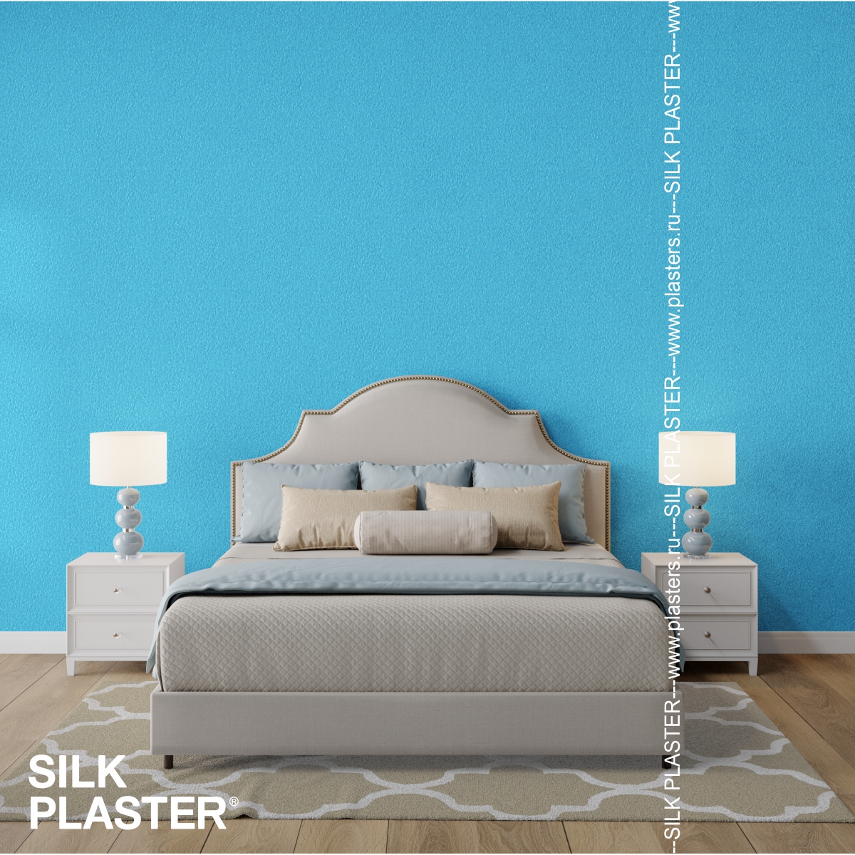 Жидкие обои Silk Plaster Жидкие обои Шёлковая штукатурка Art design 257, Синий Голубой