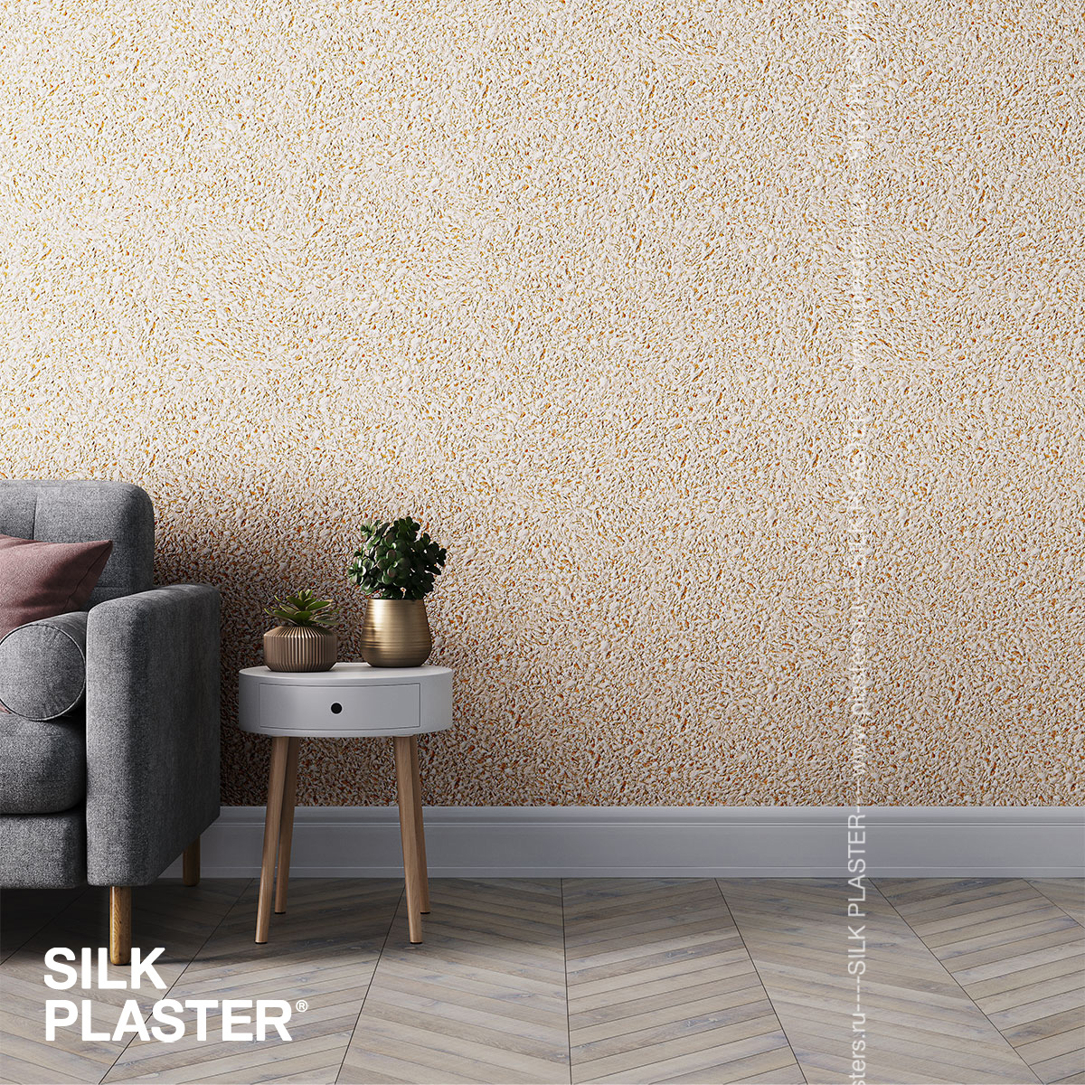 Жидкие обои Silk Plaster Жидкие обои Жидкие обои Air line 603, Коричневый Бежевый Оранжевый