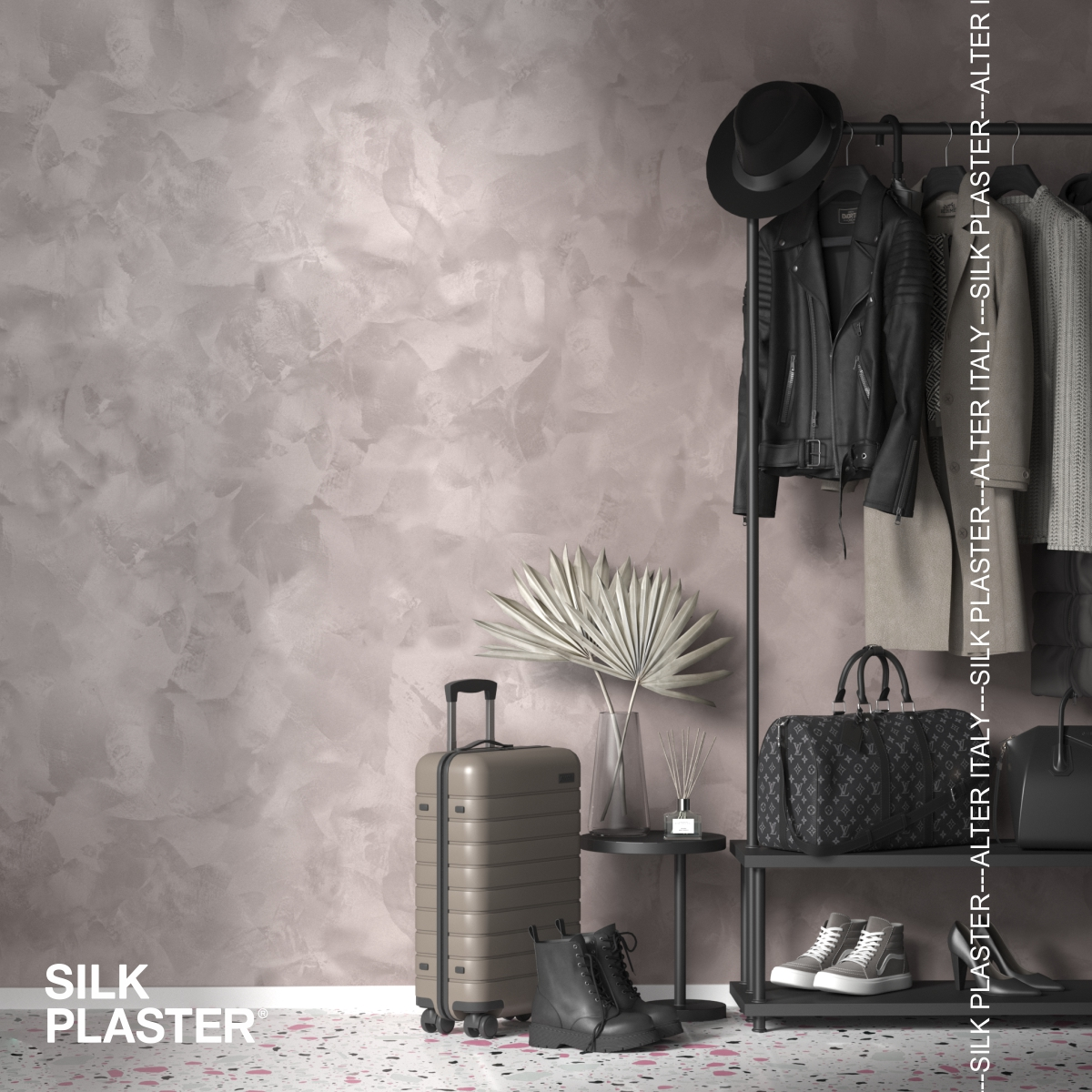 Жидкие обои Silk Plaster Декоративное покрытие BRIATICO 02-533, Фиолетовый
