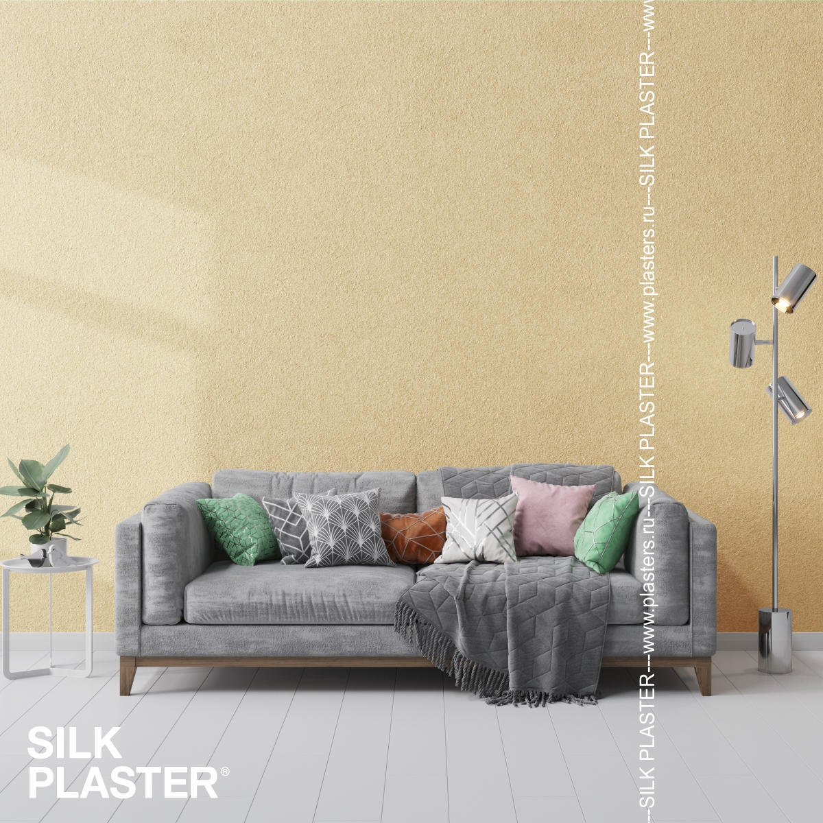 Жидкие обои Silk Plaster Жидкие обои Шёлковая штукатурка Art design 297, Желтый