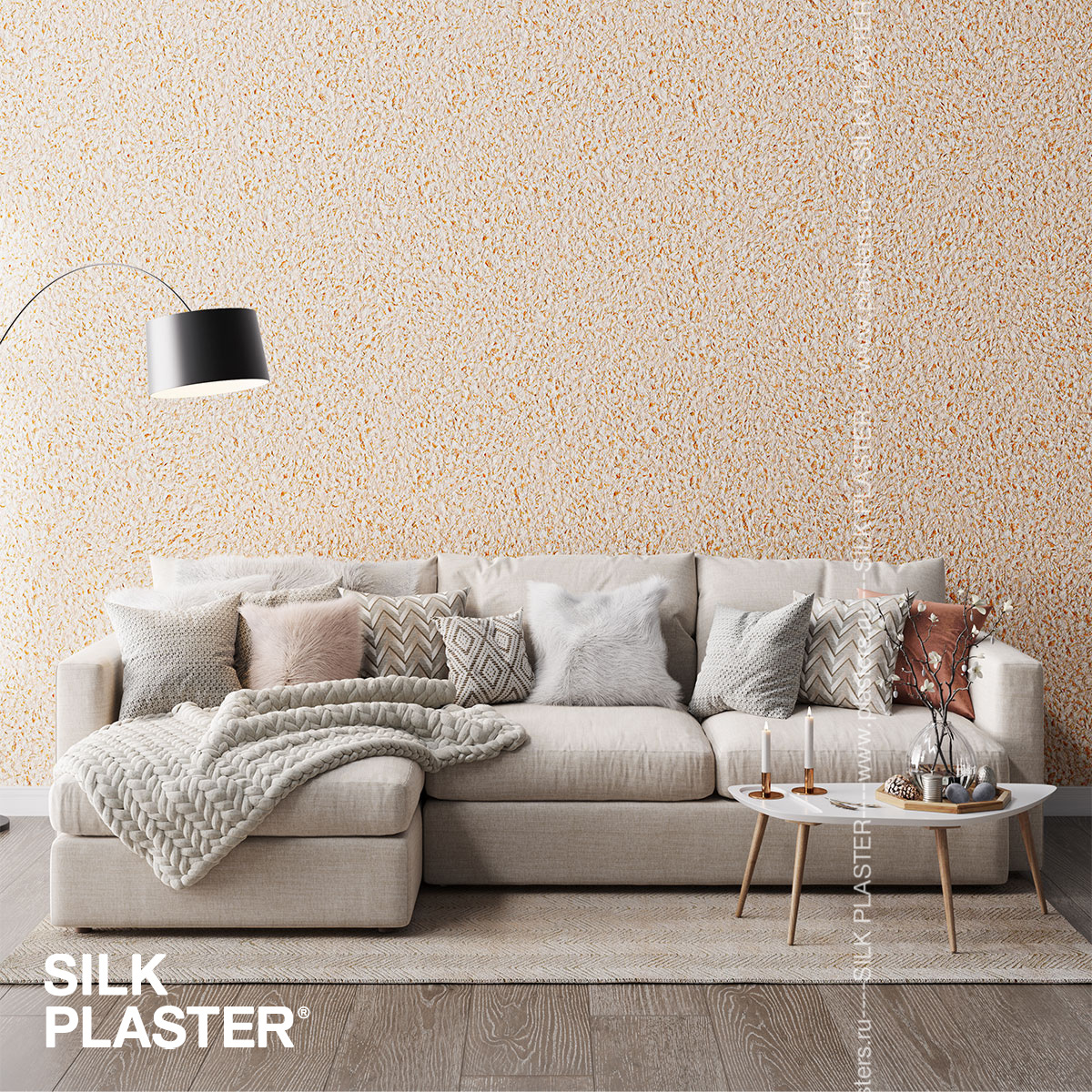Жидкие обои Silk Plaster Жидкие обои Жидкие обои Air line 605, Оранжевый Розовый