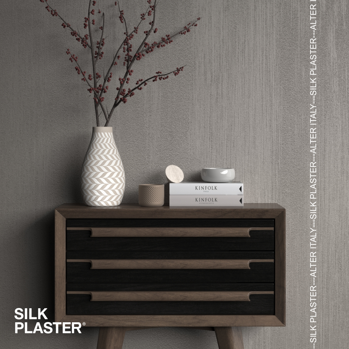 Жидкие обои Silk Plaster Декоративное покрытие ASTI 02-211, Серый