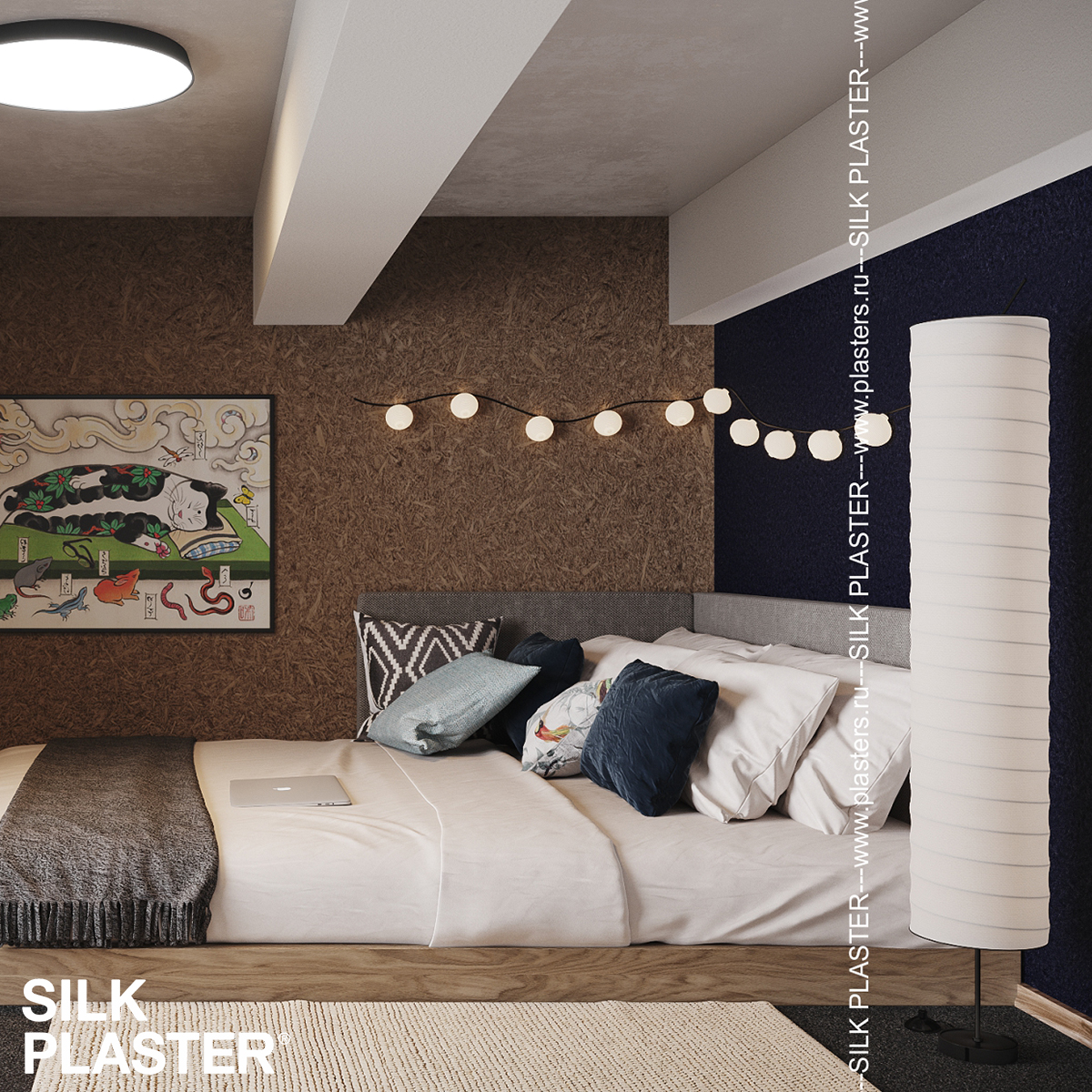 Жидкие обои Silk Plaster Жидкие обои Шёлковая штукатурка Art design 282, Синий