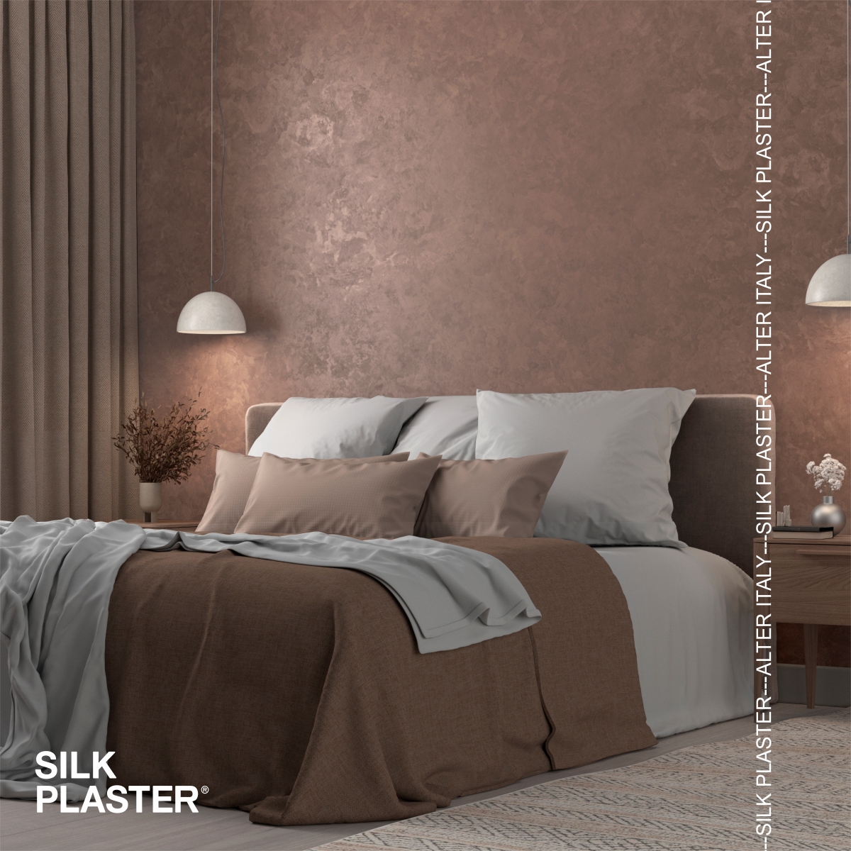Жидкие обои Silk Plaster Декоративное покрытие BRIATICO 02-803, Коричневый