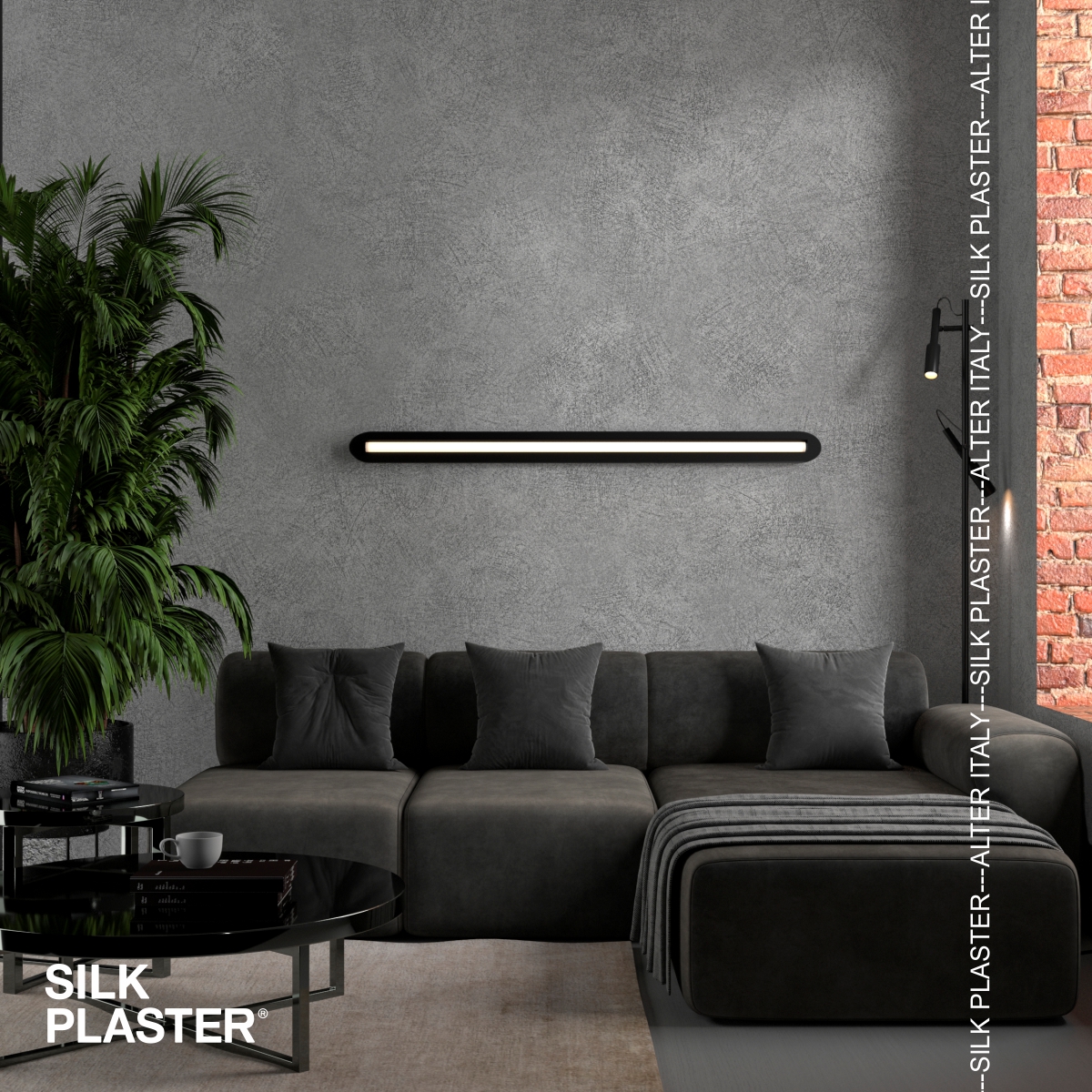Жидкие обои Silk Plaster Декоративная штукатурка VITERBO & Topcoat MATTE 03-100, 03-225, Серый