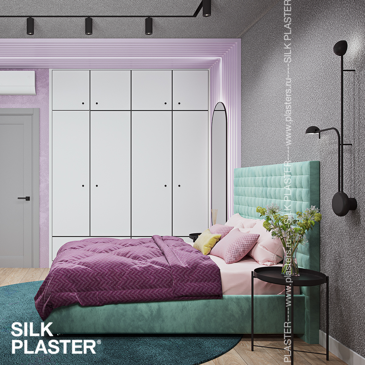 Жидкие обои Silk Plaster Жидкие обои Шёлковая штукатурка Art design 299, Фиолетовый