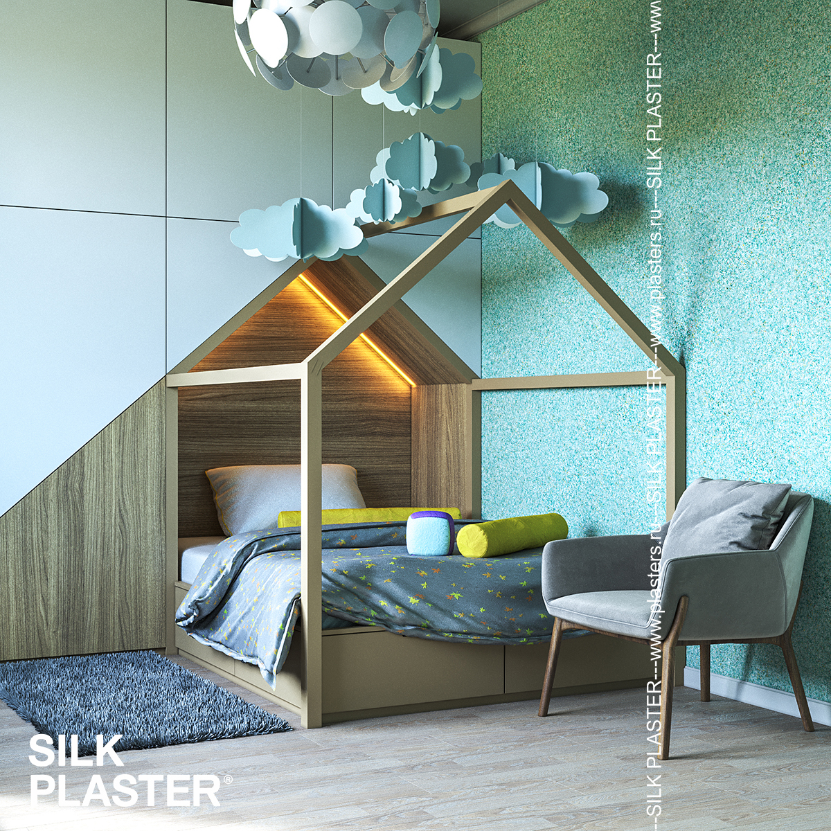 Жидкие обои Silk Plaster Жидкие обои Жидкие обои Standard 015, Зеленый