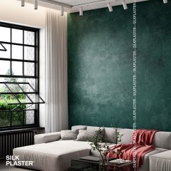 Жидкие обои Silk Plaster Декоративное покрытие CORSICO 02-1350, Зеленый