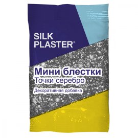 Жидкие обои Silk Plaster Мини-блёстки Silk Plaster, серебряные точки,