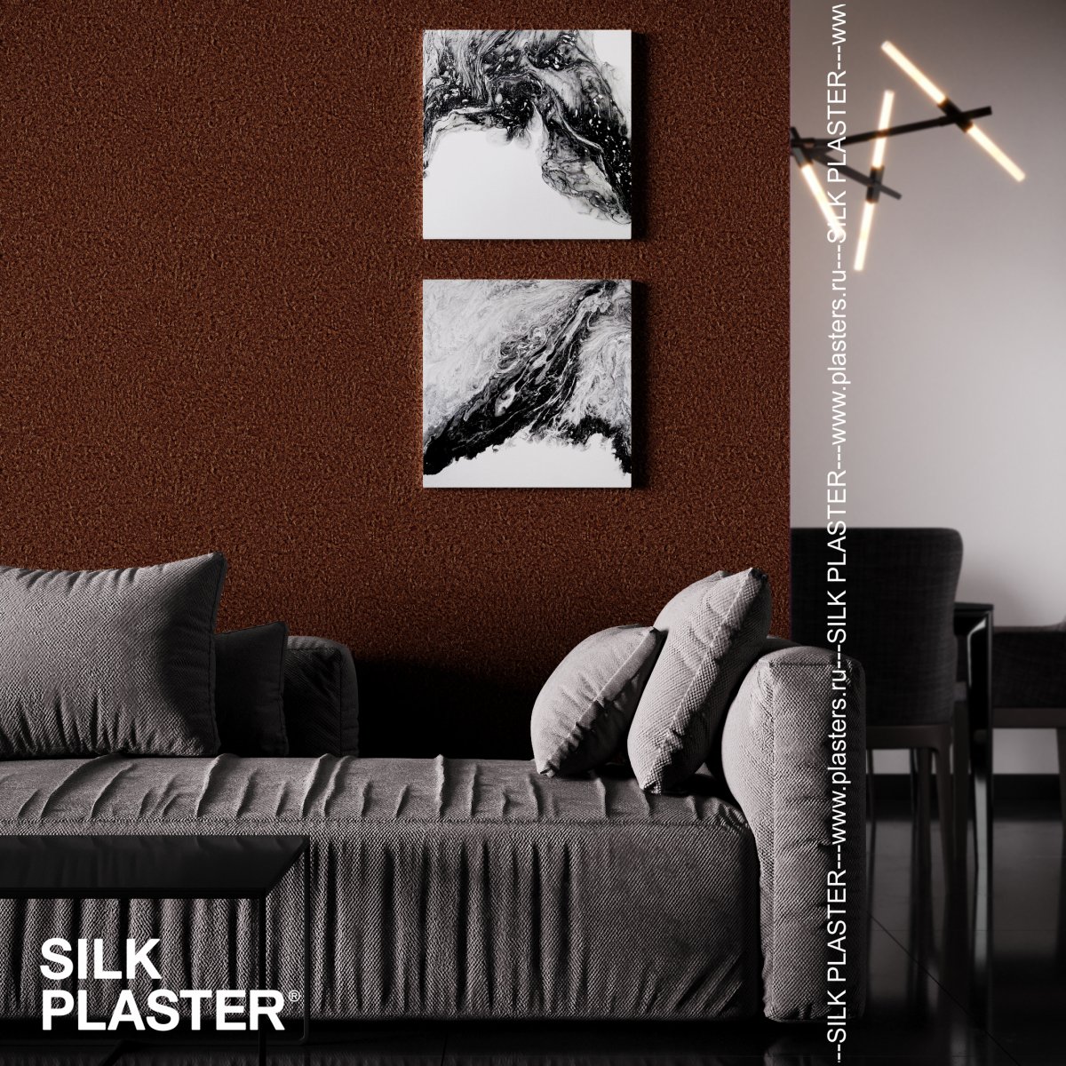 Жидкие обои Silk Plaster Жидкие обои Шёлковая штукатурка Art design 247, Коричневый