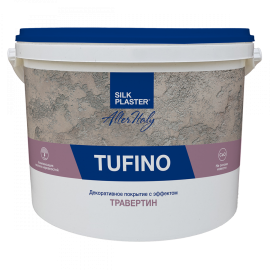 Жидкие обои Silk Plaster Декоративная штукатурка AlterItaly TUFINO (ТУФИНО) Naturale с эффектом травертина & Topcoat MATTE, комплект 15 кг + 2 л,