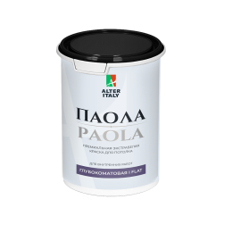 Жидкие обои Silk Plaster Краска AlterItaly PAOLA для потолка, глубокоматовая / FLAT, белая, объем 0,9 л,