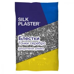 Жидкие обои Silk Plaster Блестки Silk Plaster, серебряные точки,