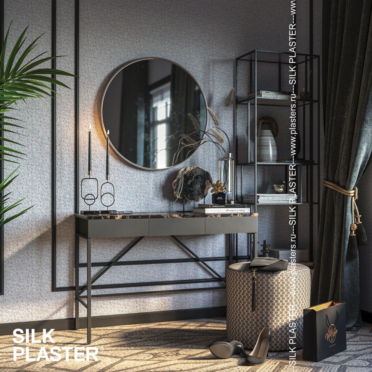 Жидкие обои Silk Plaster Жидкие обои Жидкие обои Premium 807, Розовый Голубой Фиолетовый